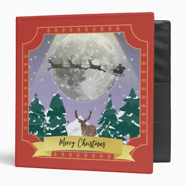 Classeur Night de Noël moderne Vintage (Devant/Intérieur)