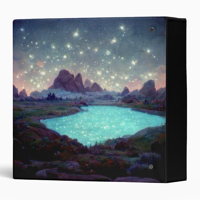 Classeur Night Sky Stars Imaginaire Paysage (Dos/Côté)