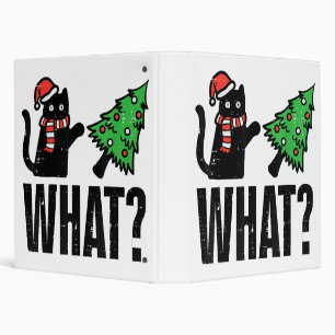 Classeur Noël Chat Tipping Xmas Tree Drôle