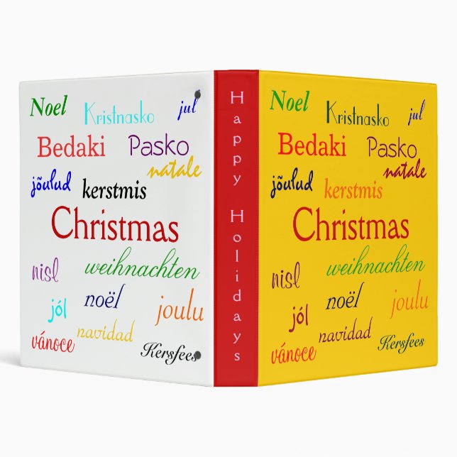 Classeur Noël Dans Le Monde Entier En Or Et Blanc V (Arrière-plan)