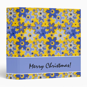 Classeur Noël Nouvel an Flambeau de neige bleu char jaune