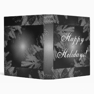 Classeur Noël Poinsettia Noir Et Gris I