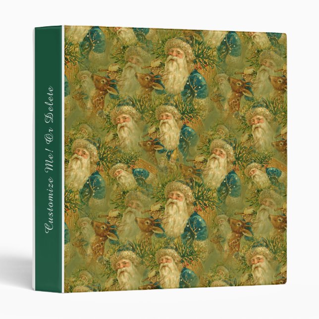 Classeur Noël vintage de Saint Nicolas Santa Claus (Devant/Côté)