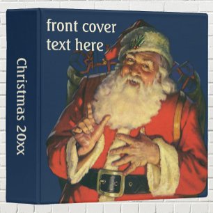 Classeur Noël vintage, Jolly Santa Claus avec jouets
