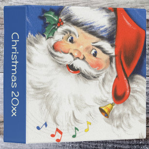 Classeur Noël vintage, joyeux Père Noël avec de la musique
