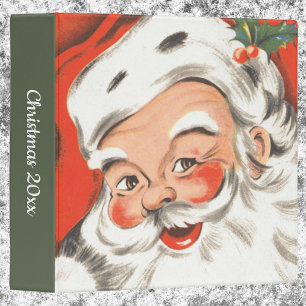 Classeur Noël vintage, joyeux Père Noël avec sourire