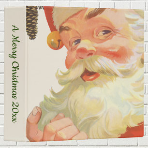 Classeur Noël vintage, joyeux Père Noël avec un secret