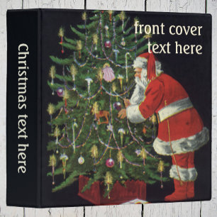 Classeur Noël vintage, Père Noël avec présents