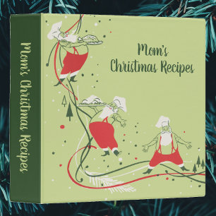 Classeur Noël vintage, Père Noël chef avec dîner