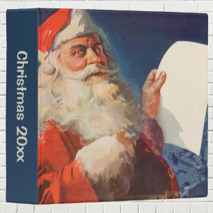 Classeur Noël vintage, Père Noël Liste des gentils et des m