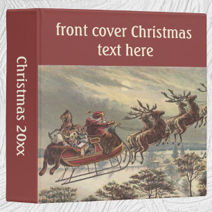 Classeur Noël vintage, Père Noël victorien à Sleigh