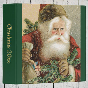 Classeur Noël vintage, Père Noël victorien avec Pine