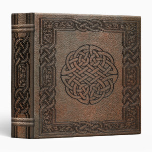 Classeur Noeuds de Celtic de cuir de relief