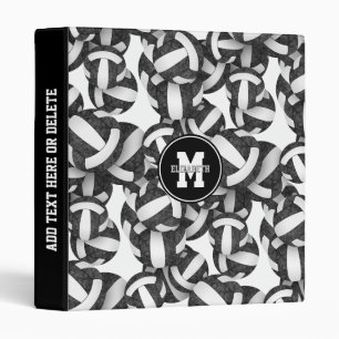 Classeur noir blanc ceint sport volleyballs motif