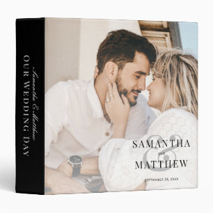 Classeur Noir & Blanc Classique Simple Minimaliste Mariage