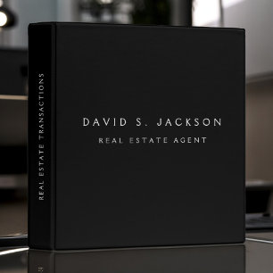 Classeur Noir Blanc Moderne Élégant Classe Professionnelle