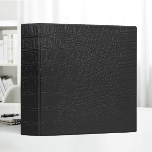Classeur Noir blanc pur crocodile en cuir Texture