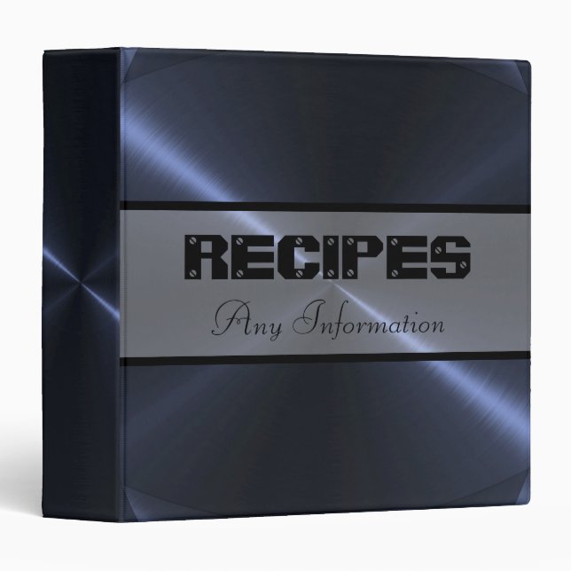 Classeur Noir brillant acier inoxydable métal (Devant/Côté)