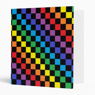Classeur Noir Checkered d'arc-en-ciel