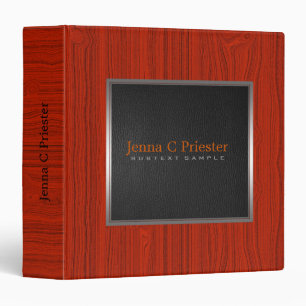 Classeur Noir Cuir Rouge Bois Touch De look Métallique.