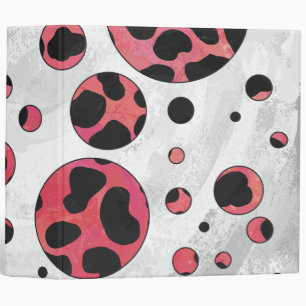 Classeur Noir dalmate et rouge avec Pois