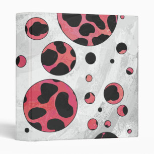 Classeur Noir dalmate et rouge avec Pois