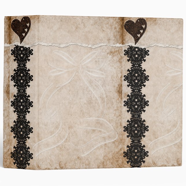 Classeur noir d'Avery de dentelle (Devant/Côté)