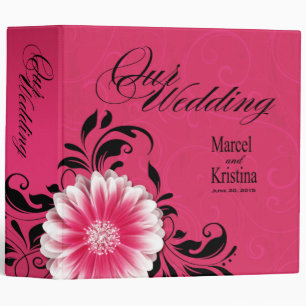 Classeur Noir de fuchsia d'album de mariage de rouleau de