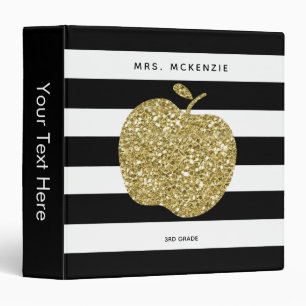 Classeur noir de professeur des rayures   d'Apple