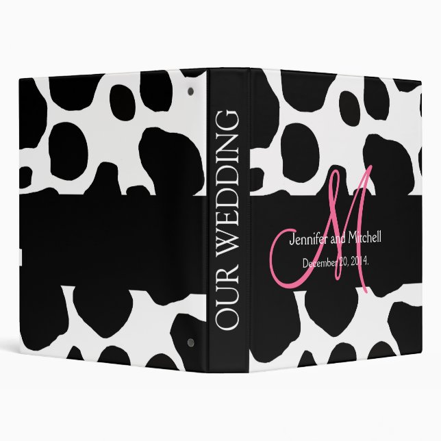 Classeur noir de wedding planner de motif de vache (Arrière-plan)