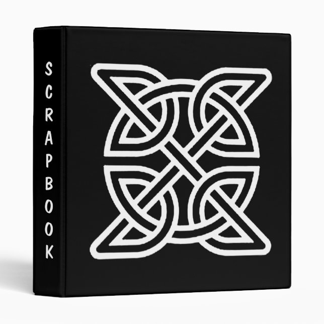 Classeur noir design de noeud celtique  (Devant/Côté)