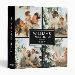 Classeur Noir élégant Nom de famille personnalisé Album pho