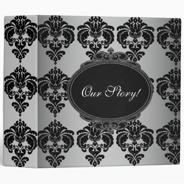 Classeur noir et argenté de notre histoire de (Devant/Côté)