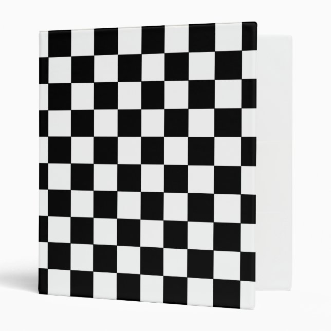 Classeur Noir et blanc Checkered (Devant/intérieur)