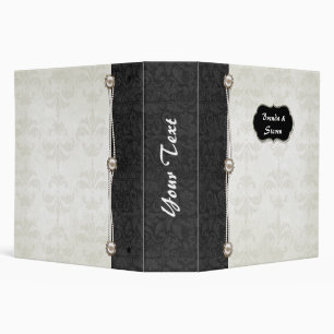 Classeur noir et blanc chic d'album de mariage