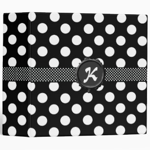 Classeur noir et blanc d'amusement de polka de