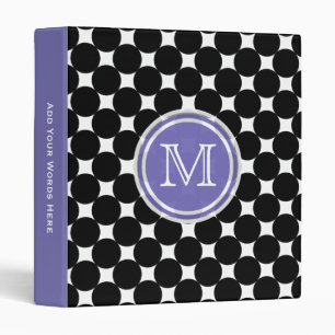 Classeur noir et blanc pourpre de monogramme