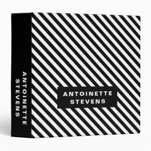 Classeur Noir et blanc rayé