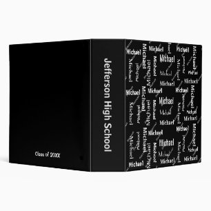 Classeur Noir et blanc Répétition prénom et nom Classe de