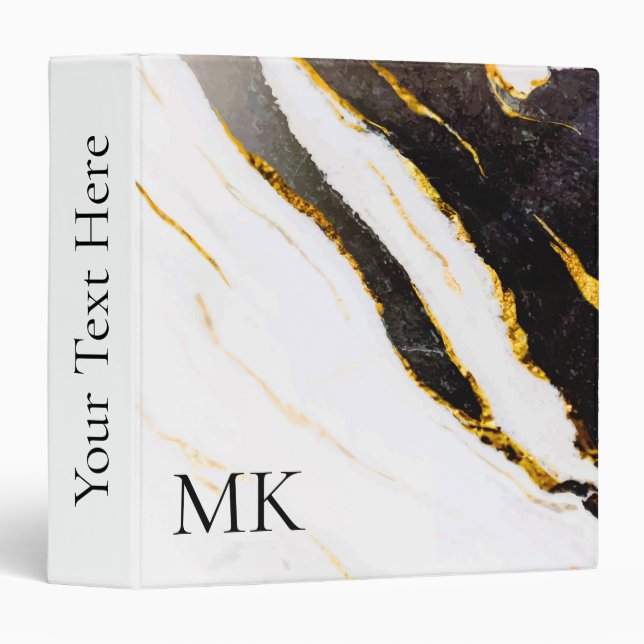 Classeur Noir et Marbre blanc (Devant/Côté)