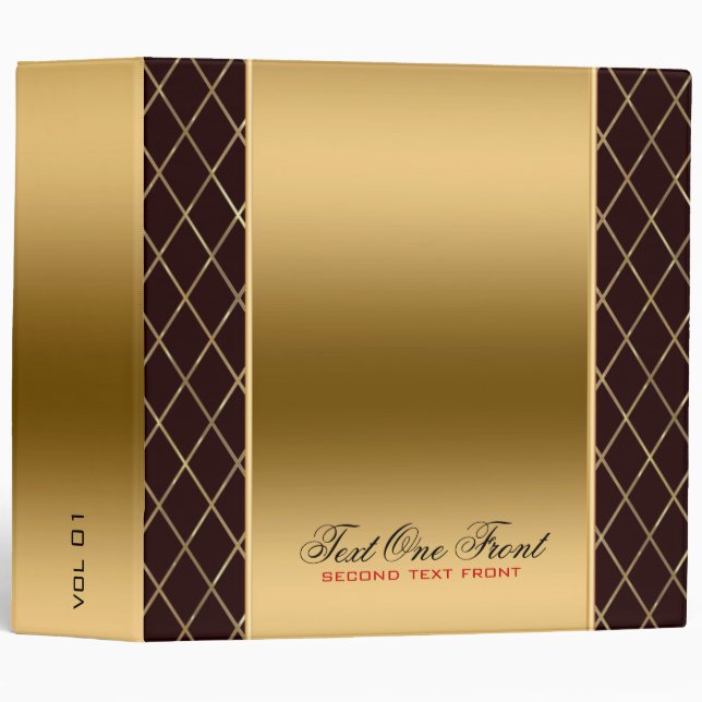 Classeur Noir Et Métallurgique Design géométrique (Devant/Côté)