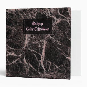 Classeur Noir et or rose rose pailleté marbre glamour tenda