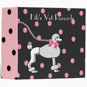 Classeur noir et rose de caniche