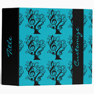 Classeur noir et turquoise d'arbre de clef triple
