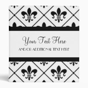 Classeur Noir et White Fleur De Lis