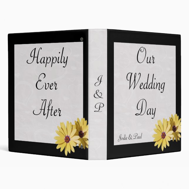 Classeur Noir - marguerite - notre jour du mariage (Arrière-plan)