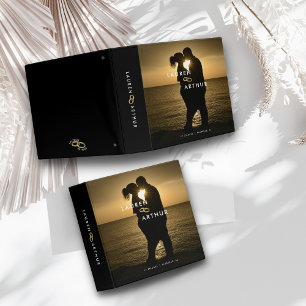 Classeur Noir moderne chic minimal photo Albums de mariage