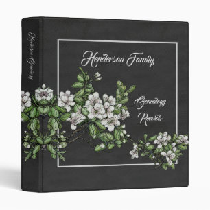 Classeur Noir Moderne Généalogie Florale Arbre Familial