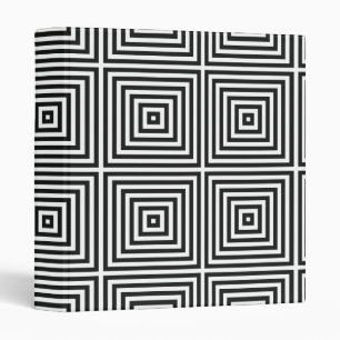 Classeur Noir Op Art Carrés concentrés