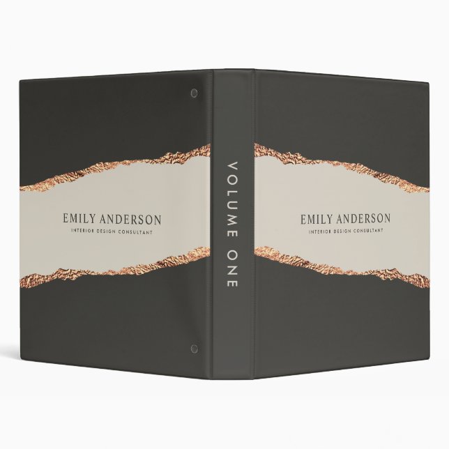 Classeur noir or naturel moderne élégant (Arrière-plan)